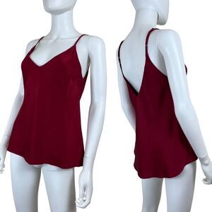 Chloe Kristyn Size S Bettina Benson Camille Red Satin Holiday Party Cami NEW Top